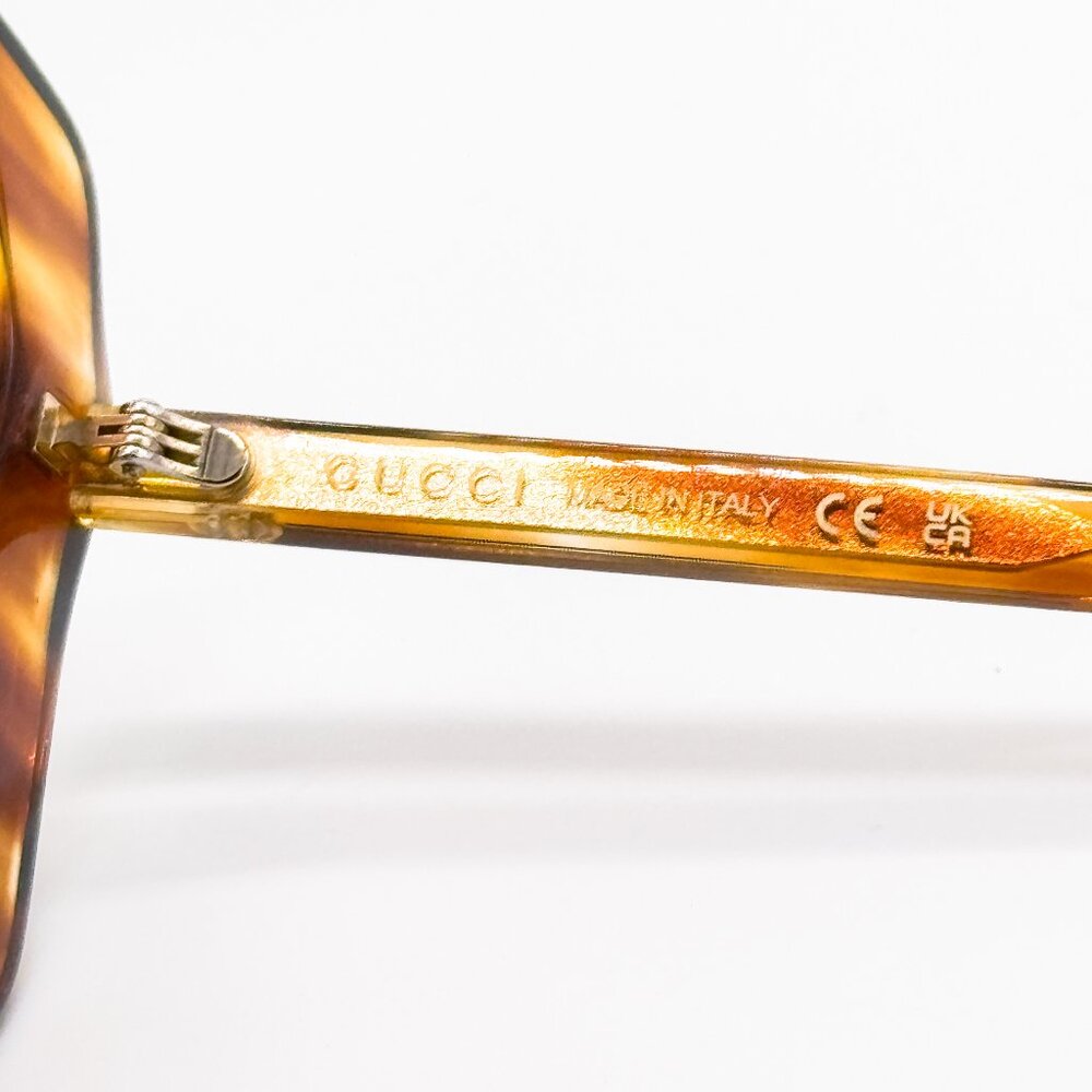 NEW GUCCI GG1314S 003 SUNGLASSES WOMEN HAVANA BROWN OVERSIZED EYEWEAR GUCCI - Picture 11 of 12